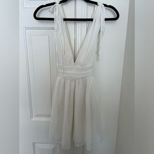 WHITE GRADUATION MINI DRESS